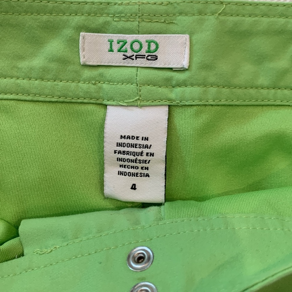 Izod Green and White Golf Skirt & Shirt Size 4 with Black Trim #101 - Picture 3 of 14